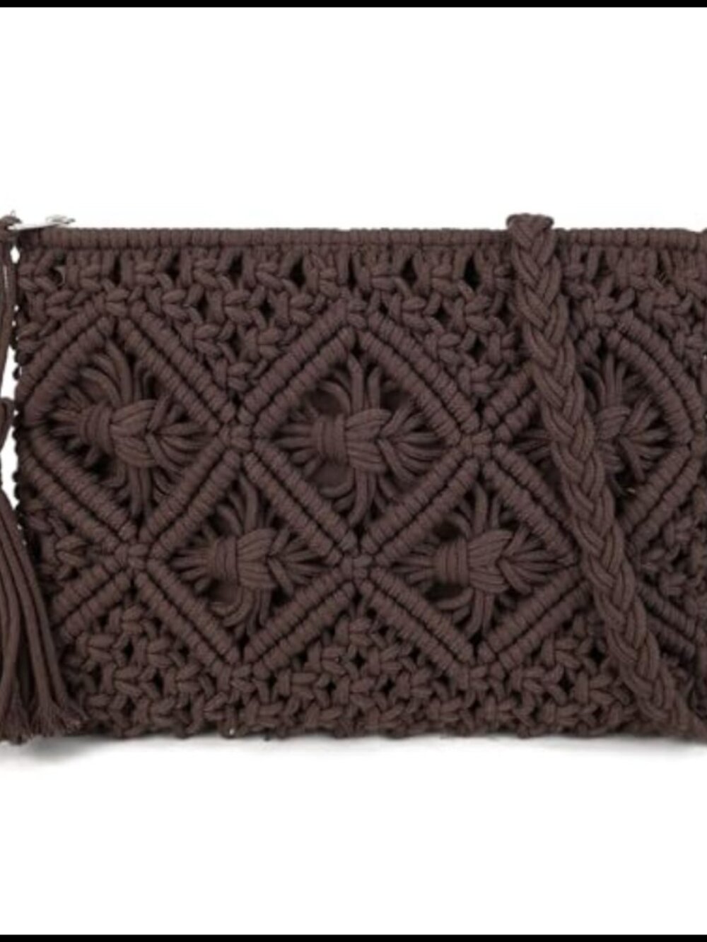 Bohemian Woven Small Crossbody Bag Adjustable Strap Zipper Purse